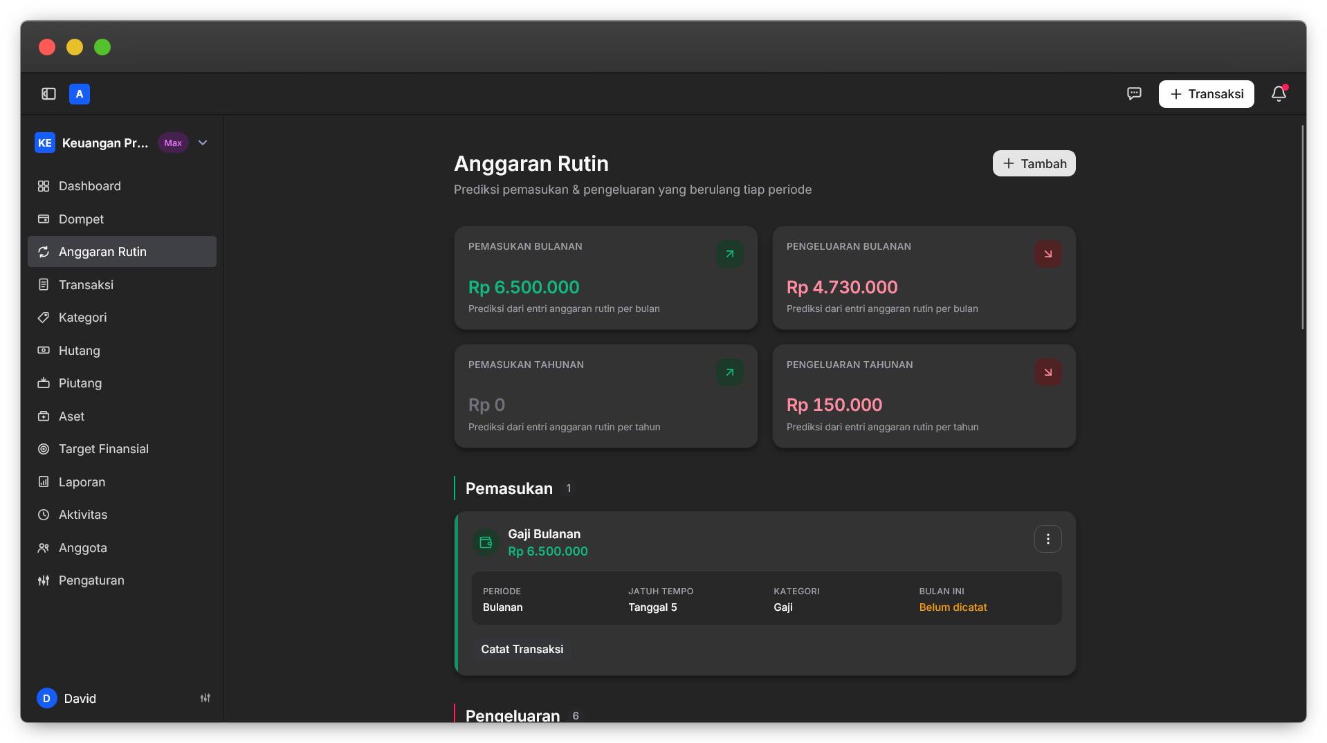 Anggaran rutin